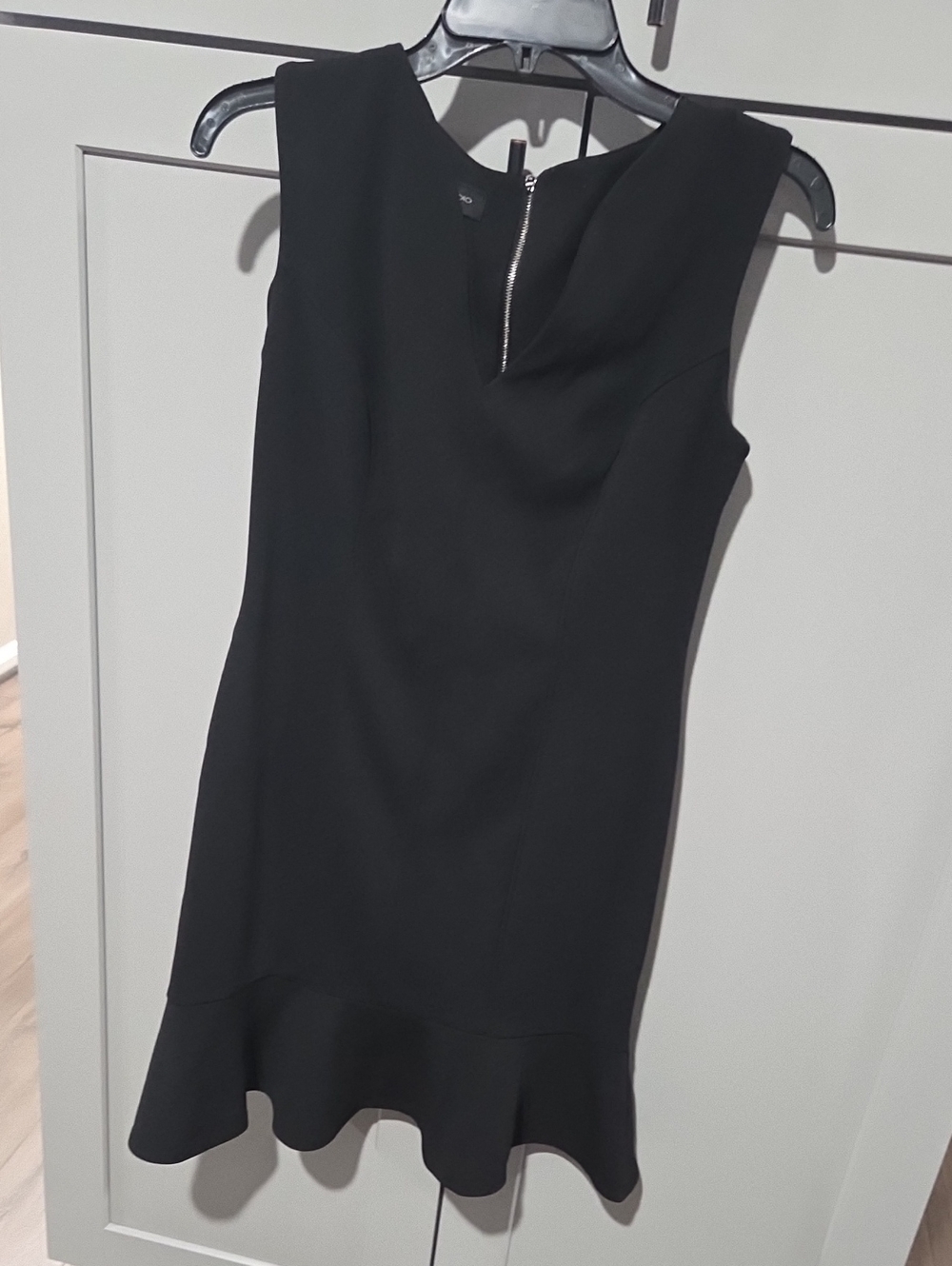AB Studio Black Sleeveless Mini Dress with Ruffle Hem